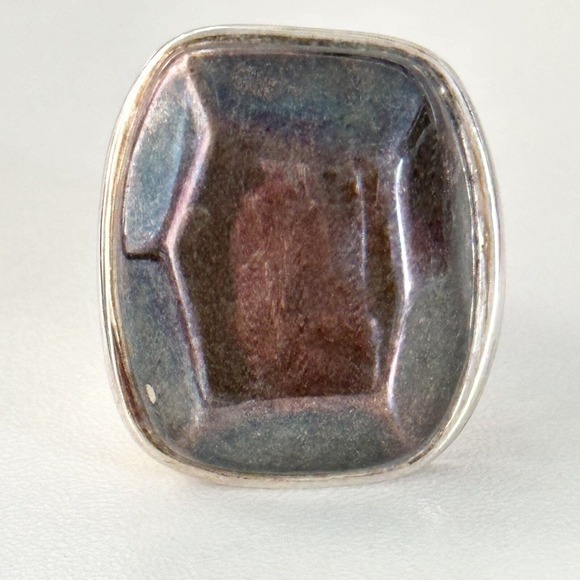 Silpada 925 Sterling Silver Large Chunky Modernist Hammered Statement Ring Sz 7 - Picture 1 of 13